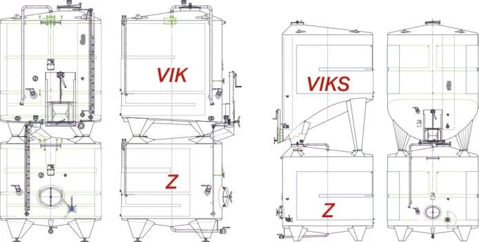 Illustration of stacked tanks VIK & Z, VIKS & Z.