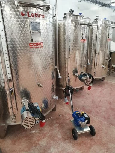 Letina storage tanks for juice at Daily Dose juice in the United Kingdom.