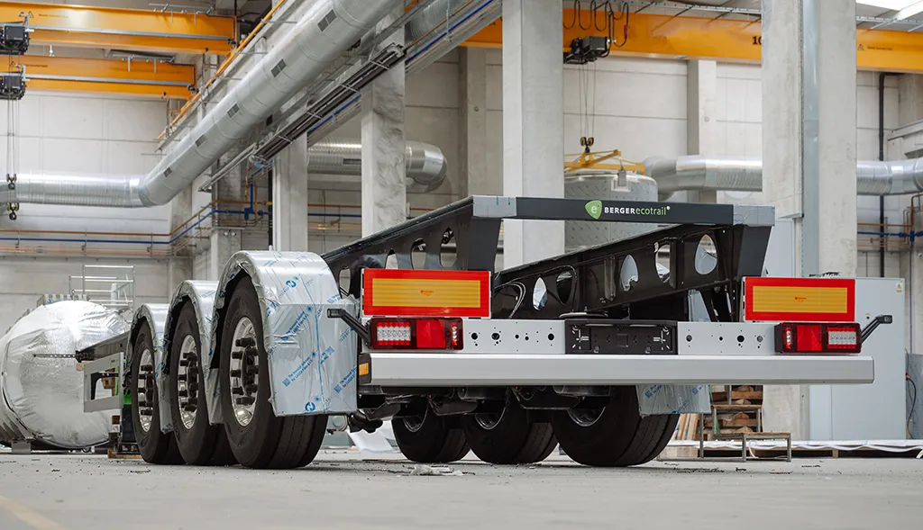 Chassis with mounted tank