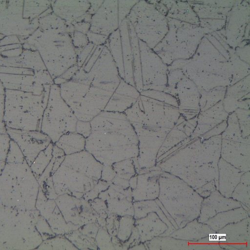 Microscopic structure of AISI 304 stainless steel.