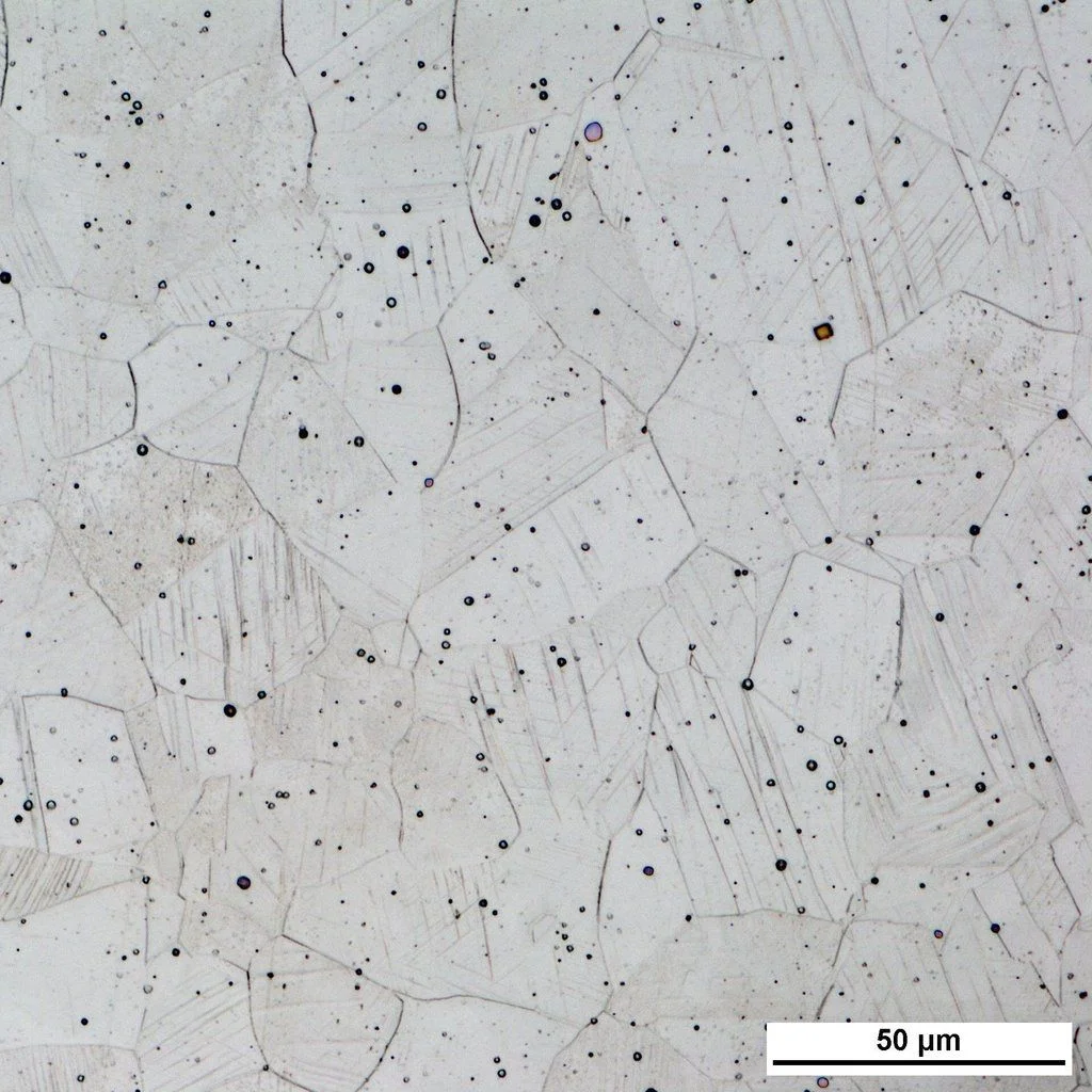 Microscopic structure of AISI 316L stainless steel.