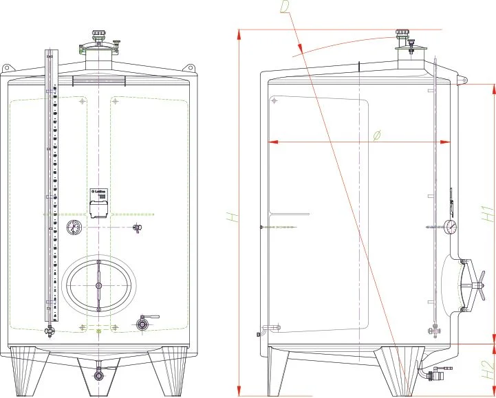 Blueprint of the insulated tank.