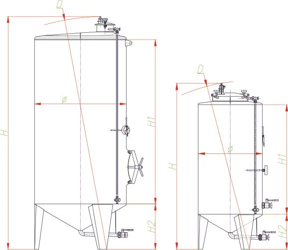 Blueprint of the olive oil storage tank.