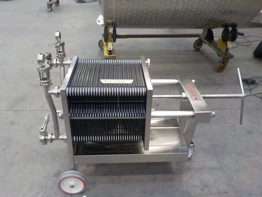 The VF plate and frame filter press (with 30 plates).