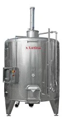 Stainless steel punch-down fermenter wine tank from Letina.